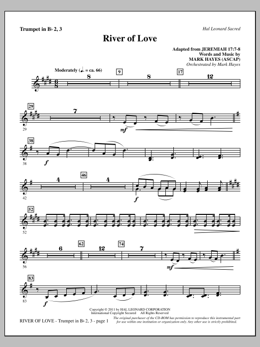 Produktbild zu: River Of Love - Bb Trumpet 2,3
