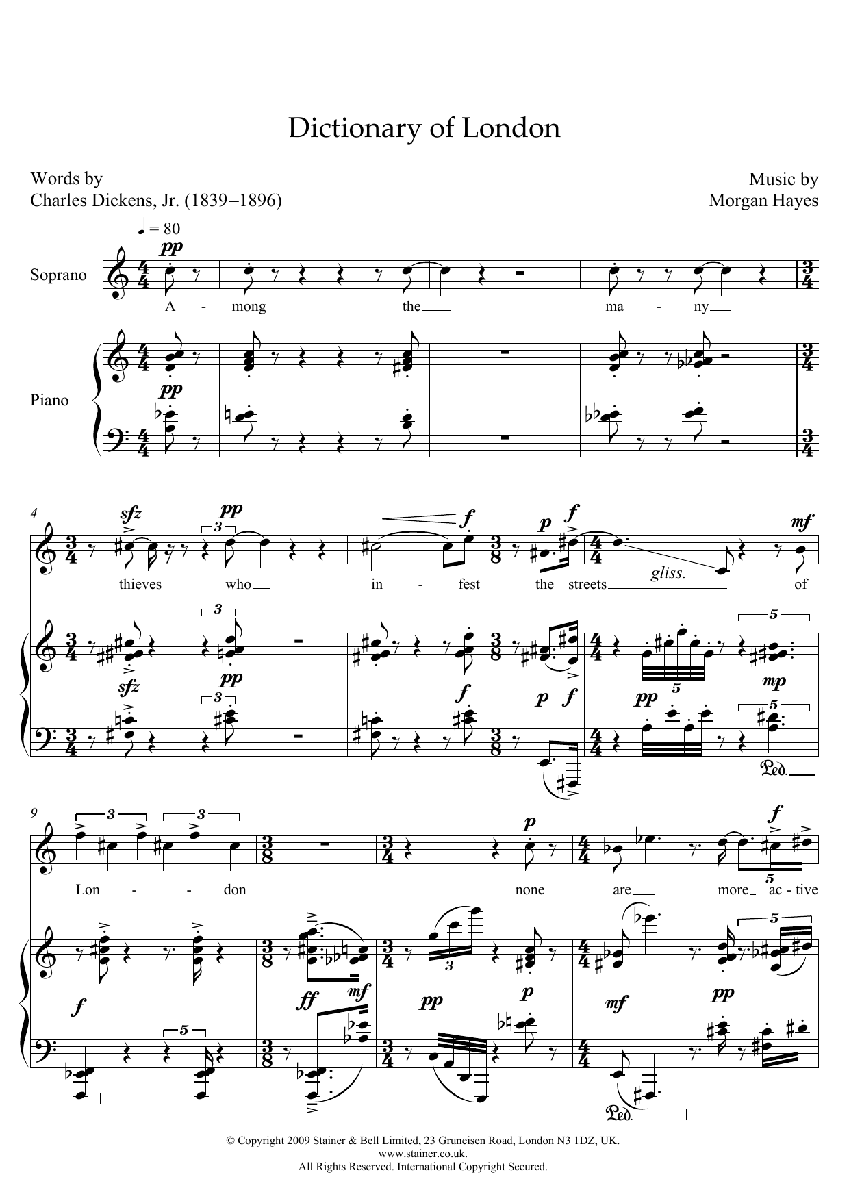 Produktbild zu: Dictionary of London (for soprano and piano)