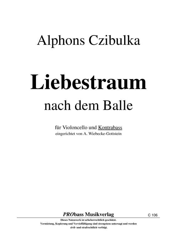 Produktbild zu: Liebestraum nach dem BalleAlphonse Czibulka