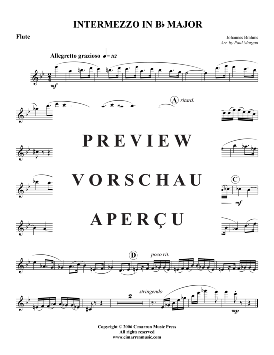 Product gallery: Page 5 of 5 Intermezzo in B-Dur , , (flute + piano)