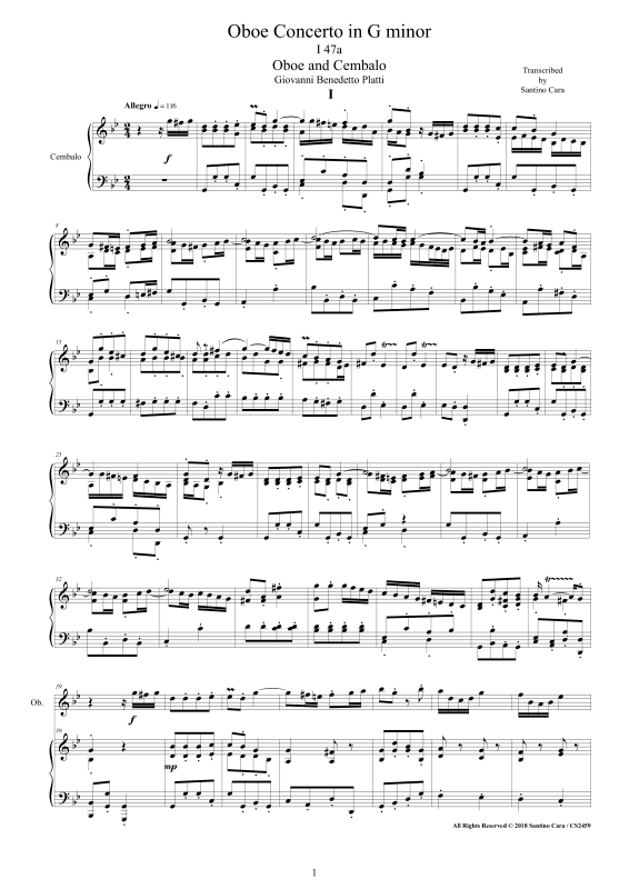 Produktbild zu: Concerto in G minor (I47a)Giovanni Benedetto Platti