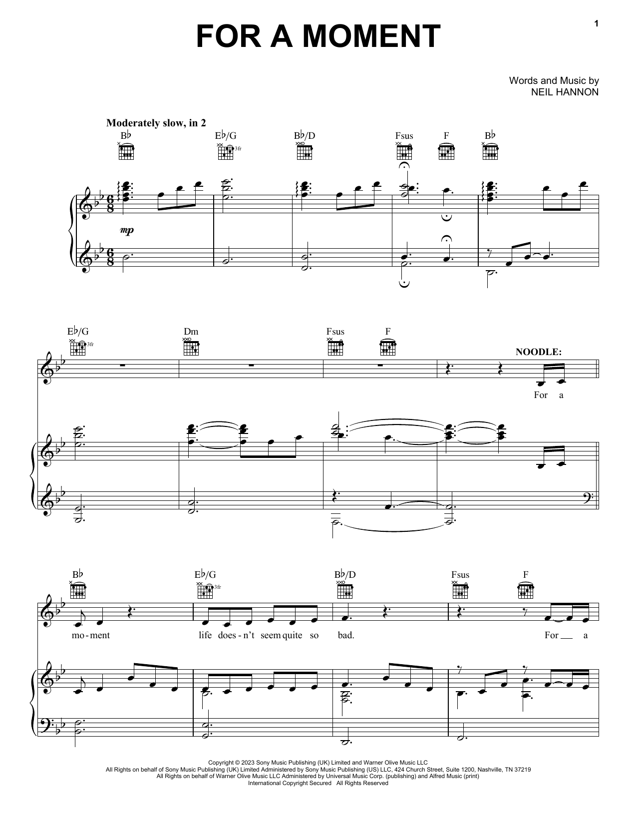 Produktbild zu: For A Moment (from Wonka)