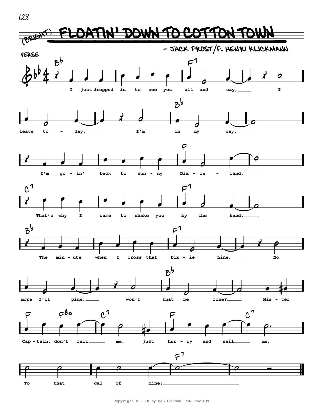 Produktbild zu: Floatin' Down To Cotton Town (arr. Robert Rawlins)