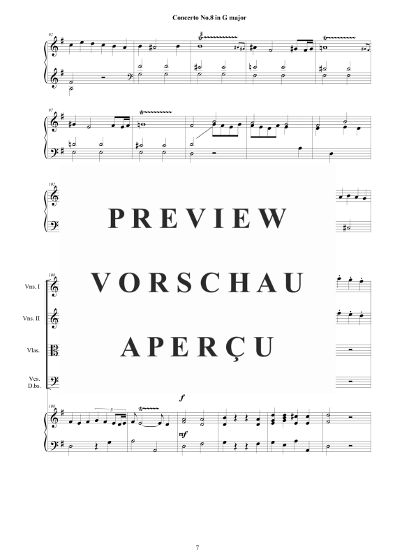 Produktgalerie: Seite 8 von 11 Cembalo Konzert Nr. 8 in G-Dur, , Cembalo und Streichorchester