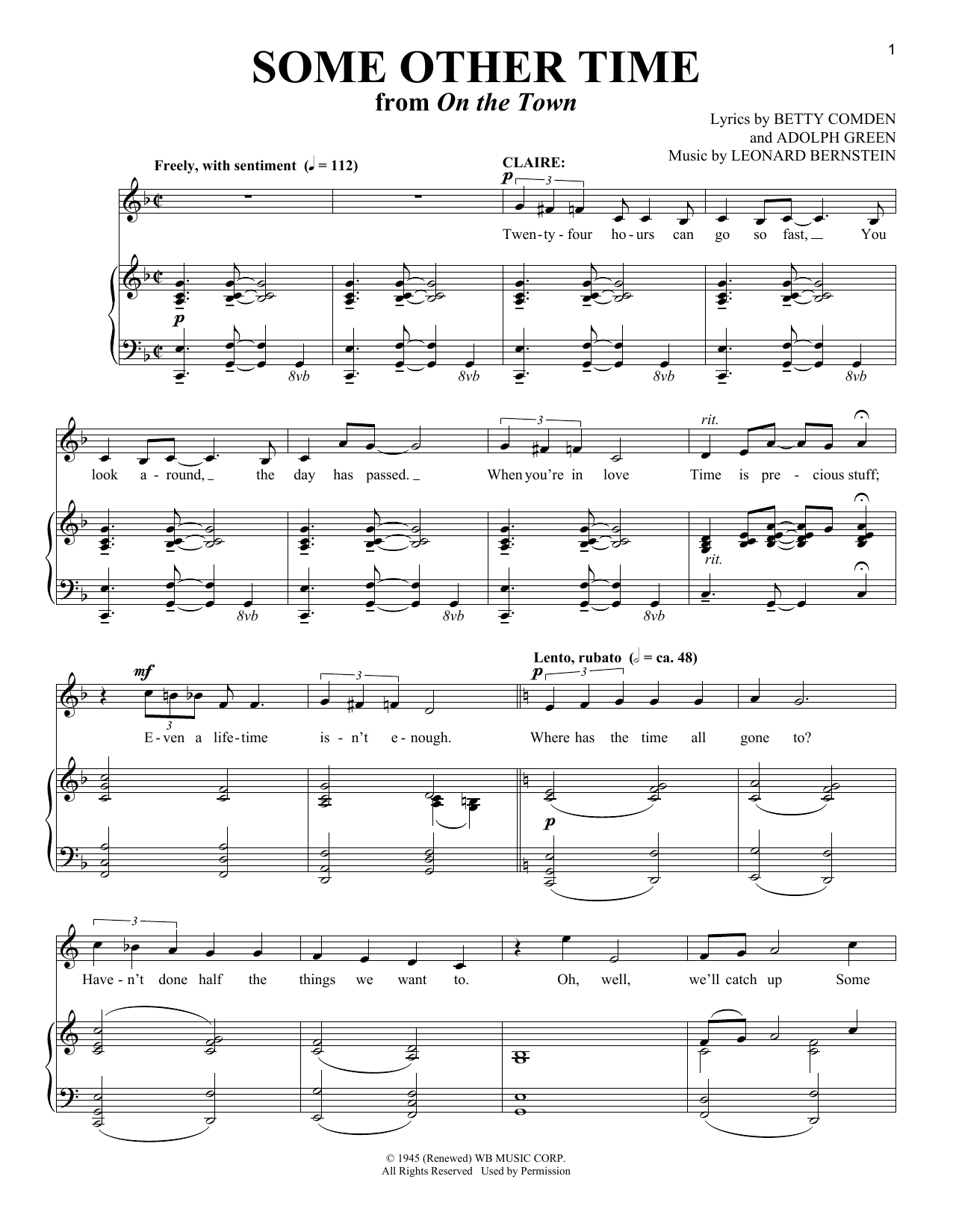 Produktbild zu: Some Other Time (from On the Town)