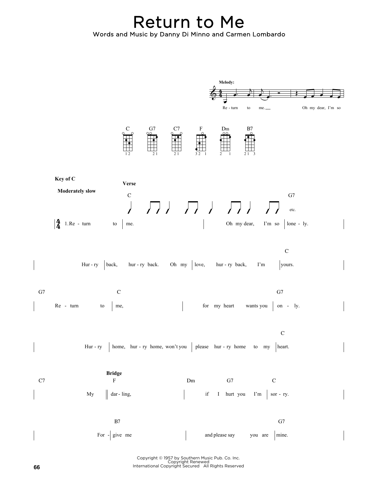 Produktgalerie: Seite 1 von 1 Return To Me (arr. Fred Sokolow), Dean Martin