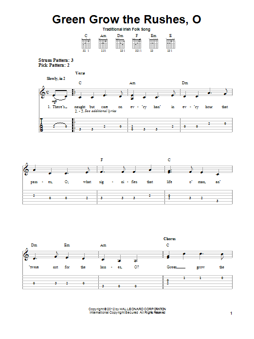 Product gallery: Page 1 of 1 Green Grow The Rushes, O, Irish Folksong