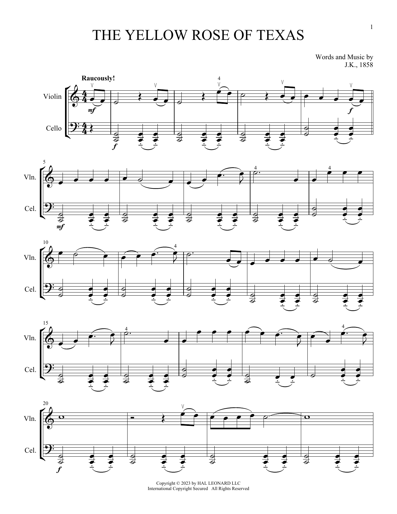 Produktgalerie: Seite 1 von 1 The Yellow Rose Of Texas (arr. Michelle Hynson), Traditional