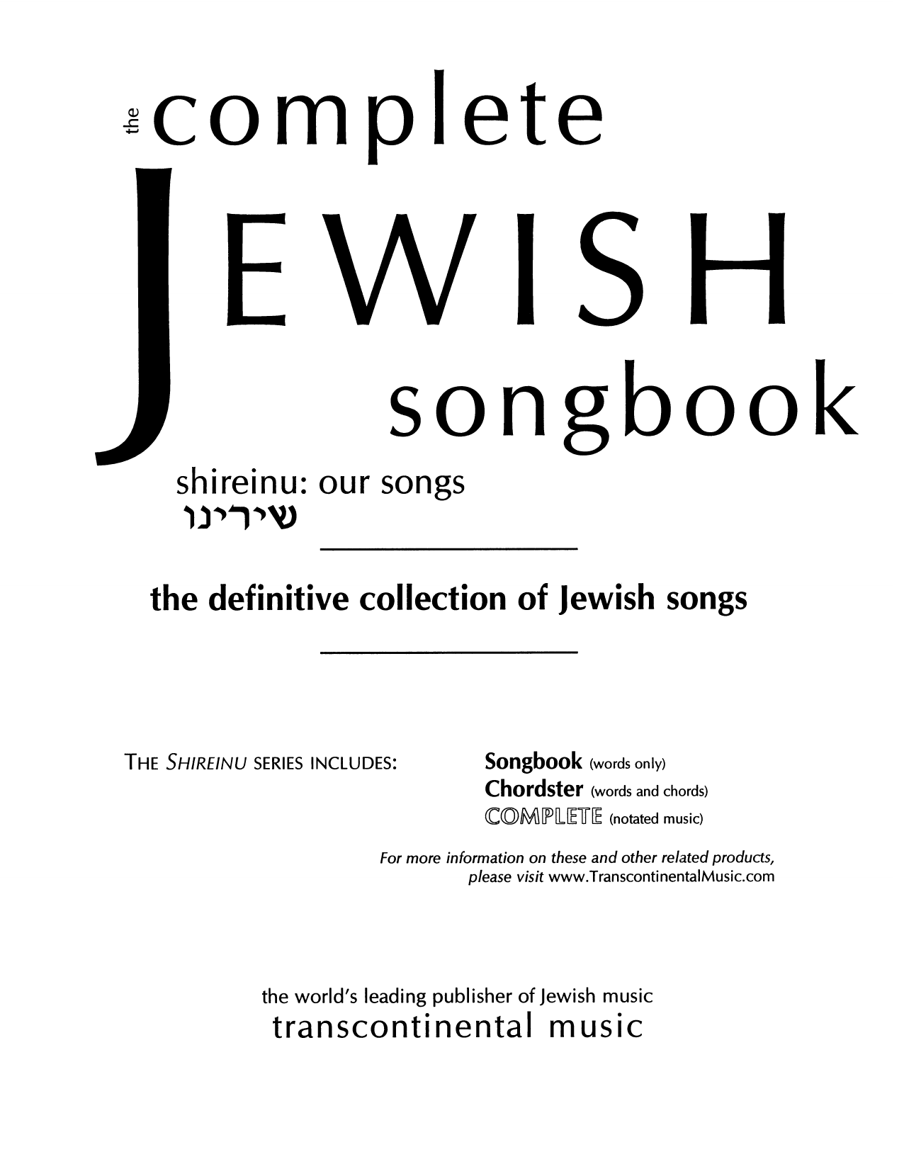 Produktgalerie: Seite 1 von 1 The Complete Jewish Songbook (The Definitive Collection of Jewish Songs), Various