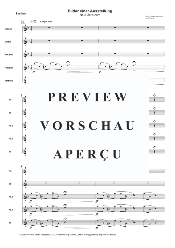 Produktgalerie: Seite 3 von 11 Der Gnom, , Saxophon Quintett