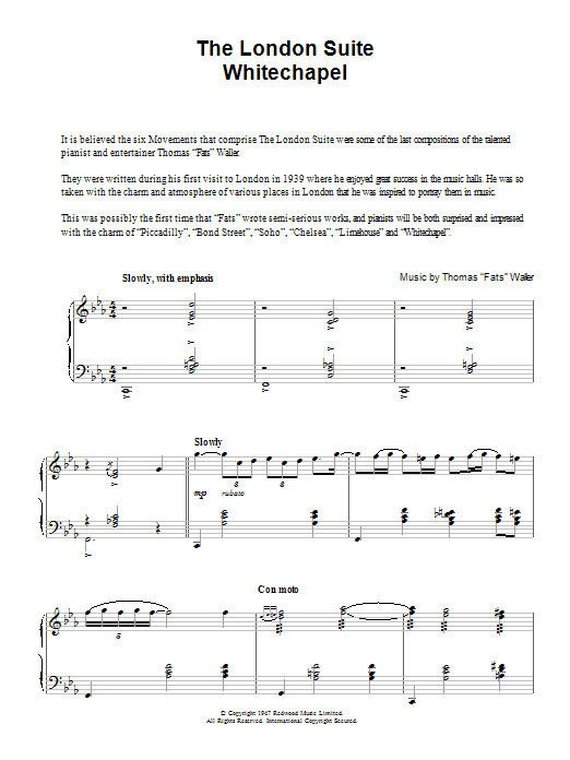 Product gallery: Page 1 of 1 Whitechapel (from The London Suite), Fats Waller