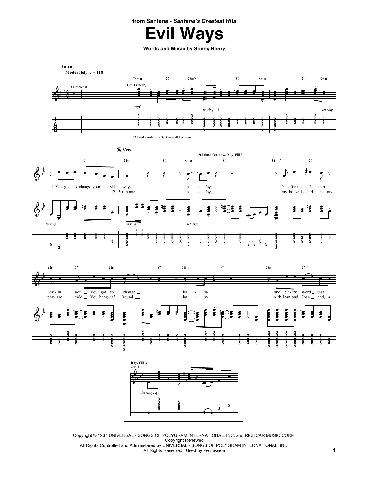Product gallery: Page 1 of 1 Evil Ways, Santana