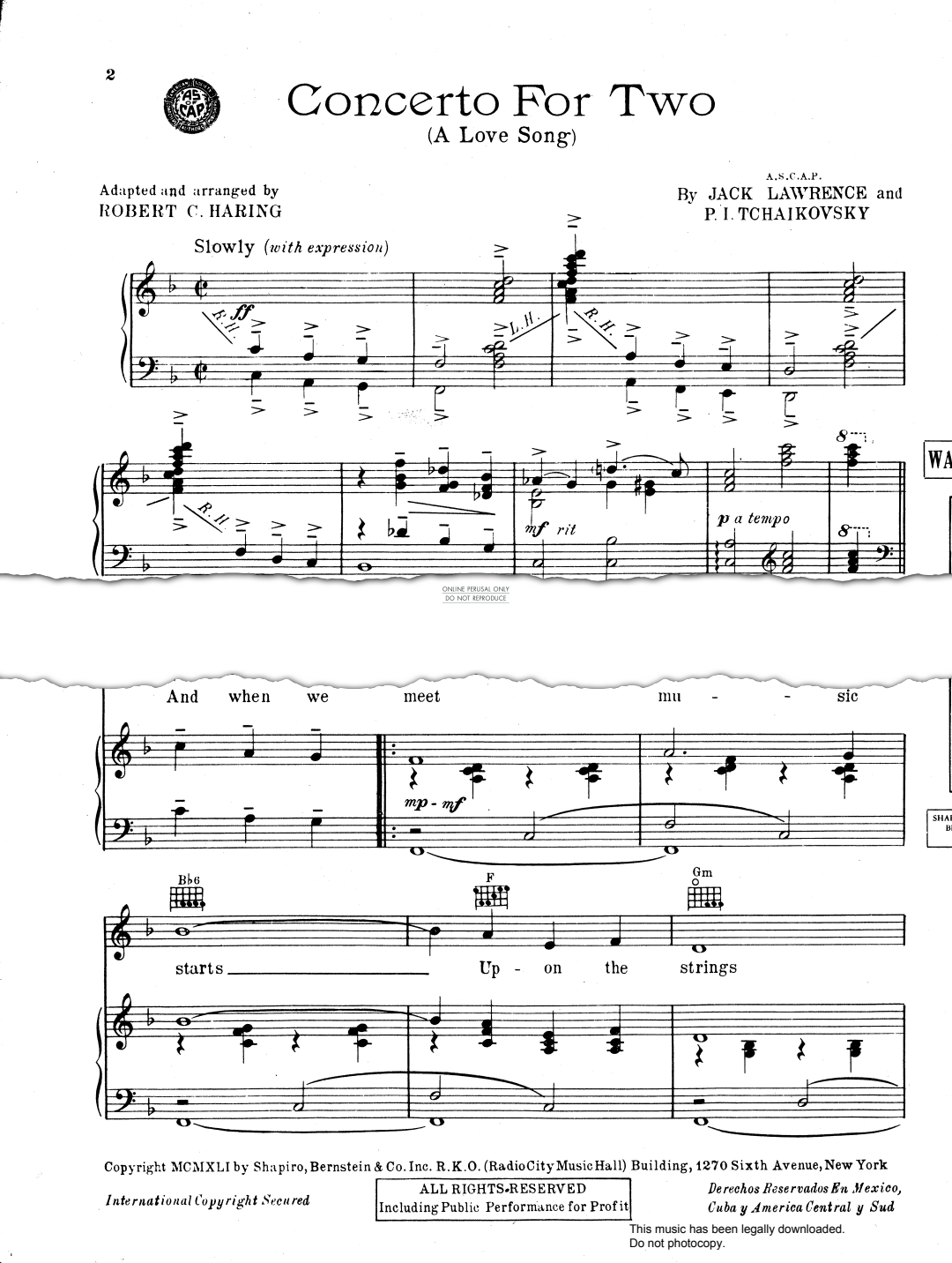 Product picture to: Concerto For Two (A Love Song)