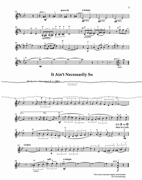 Product gallery: Page 1 of 1 It Ain't Necessarily So (from PORGY AND BESS®), George Gershwin