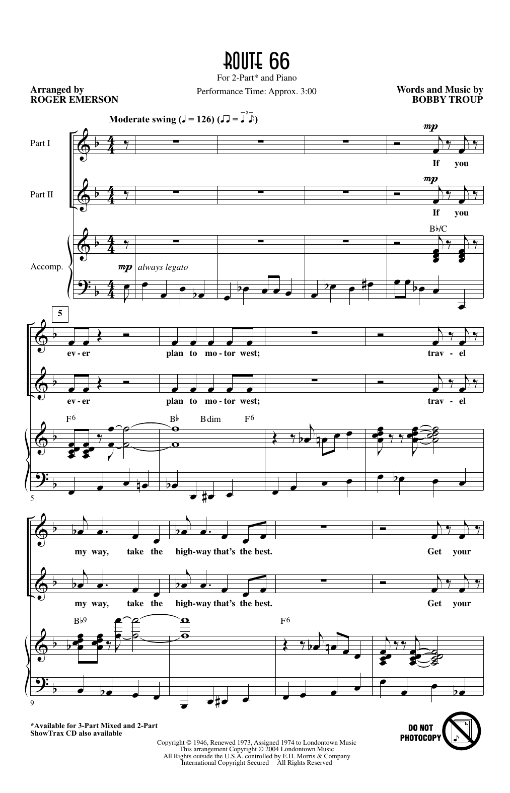 Product picture to: Route 66 (arr. Roger Emerson)