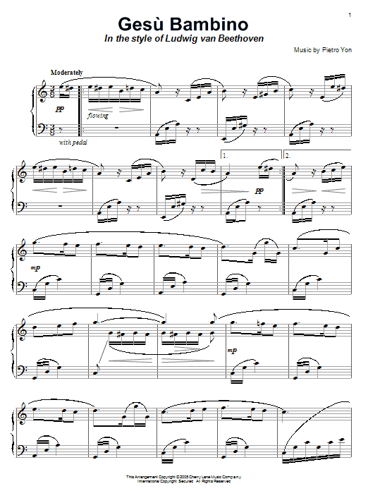Product gallery: Page 1 of 1 Gesù Bambino (The Infant Jesus) (in the style of Beethoven), Pietro Yon