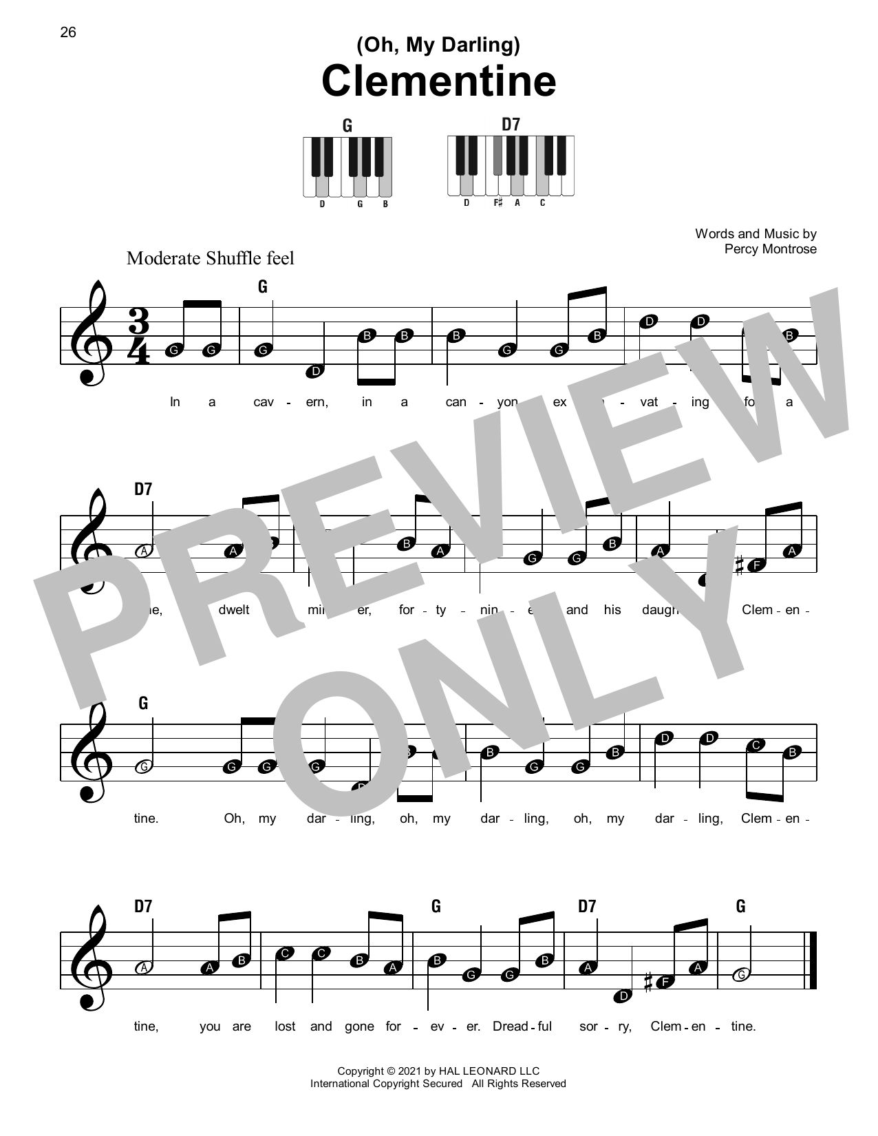 Produktgalerie: Seite 1 von 1 (Oh, My Darling) Clementine, Percy Montrose, Klavier