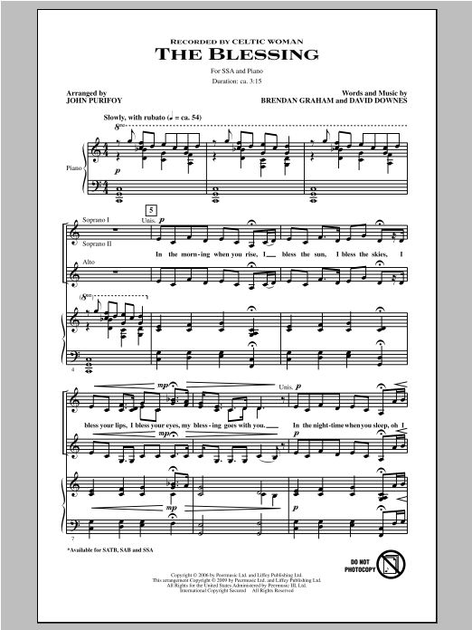 Produktgalerie: Seite 1 von 1 The Blessing (arr. John Purifoy), Celtic Woman, Chor