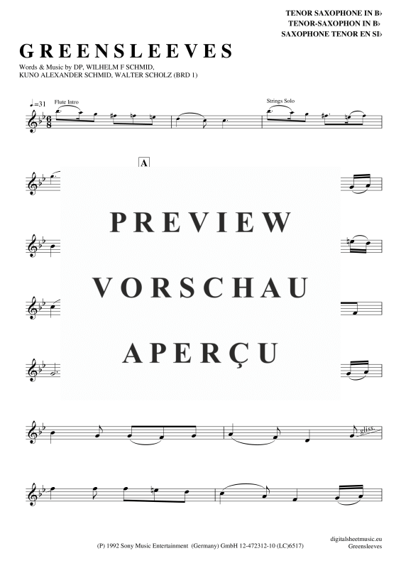 Product gallery: Page 2 of 3 Greensleeves, Simoni, Edward, Tenor Saxophone