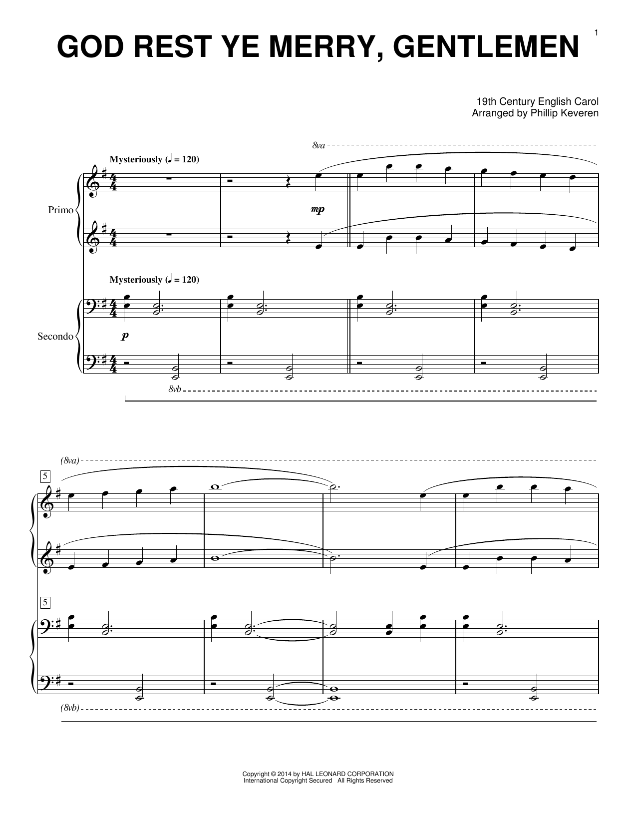 Product picture to: God Rest Ye Merry, Gentlemen (arr. Phillip Keveren)