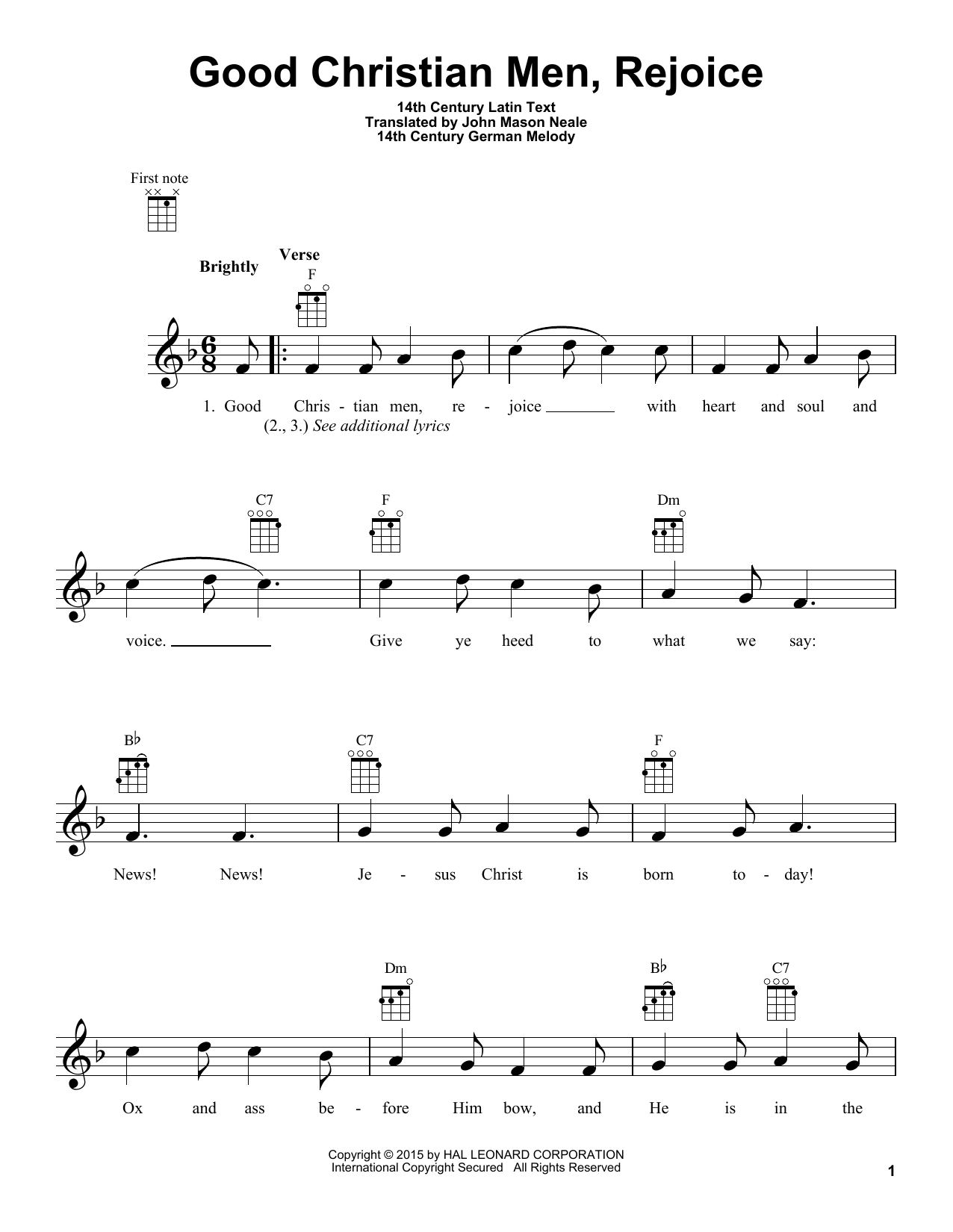 Product gallery: Page 1 of 1 Good Christian Men, Rejoice, John Mason Neale