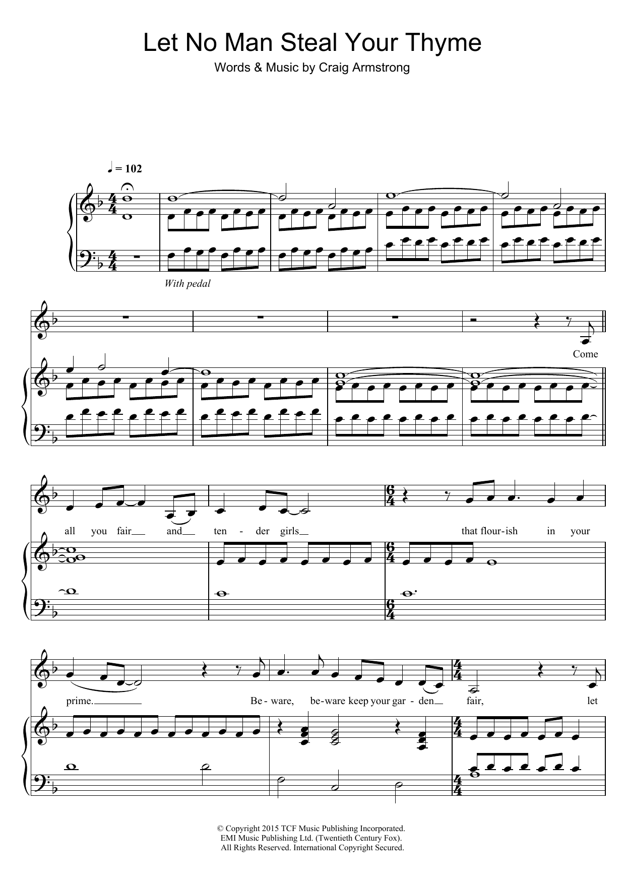 Product picture to:  Let No Man Steal Your Thyme (From 'Far From The Madding Crowd') - Carey Mulligan