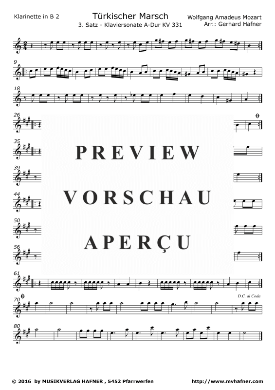Product gallery: Page 8 of 11 Türkischer Marsch, , (Clarinet Quintet)