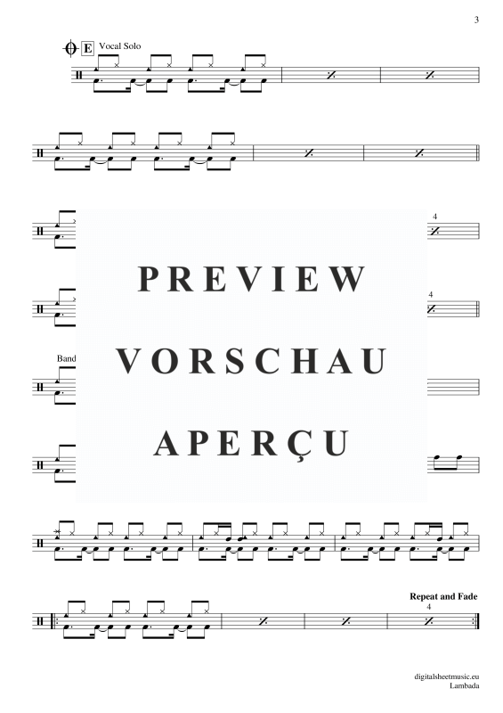 Product gallery: Page 4 of 4 Llorando Se Fue, Kaoma, (Drums)