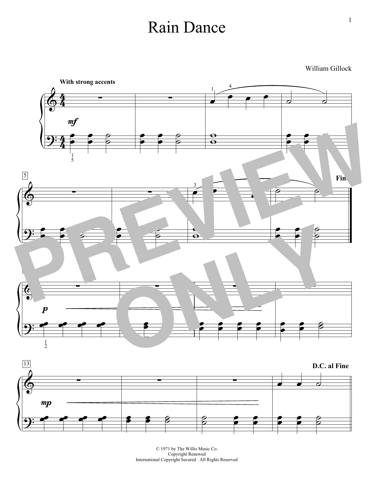 Produktgalerie: Seite 1 von 1 Rain Dance, William Gillock, Klavier