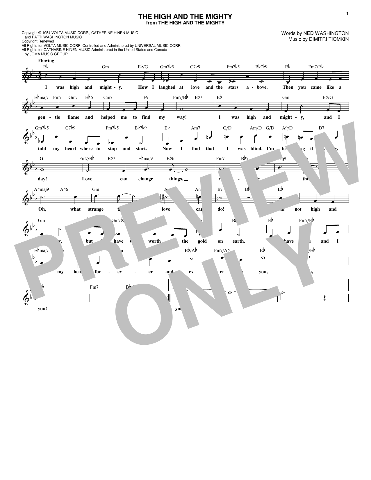 Product gallery: Page 1 of 1 The High And The Mighty, Ned Washington