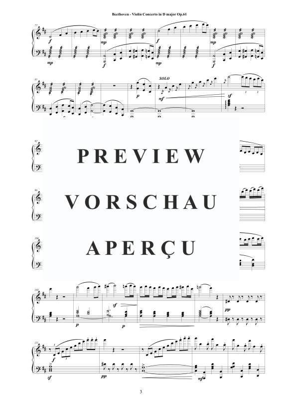Produktgalerie: Seite 4 von 11 Violin Concerto in D major Op.61 - Piano Version, , Klavier Solo