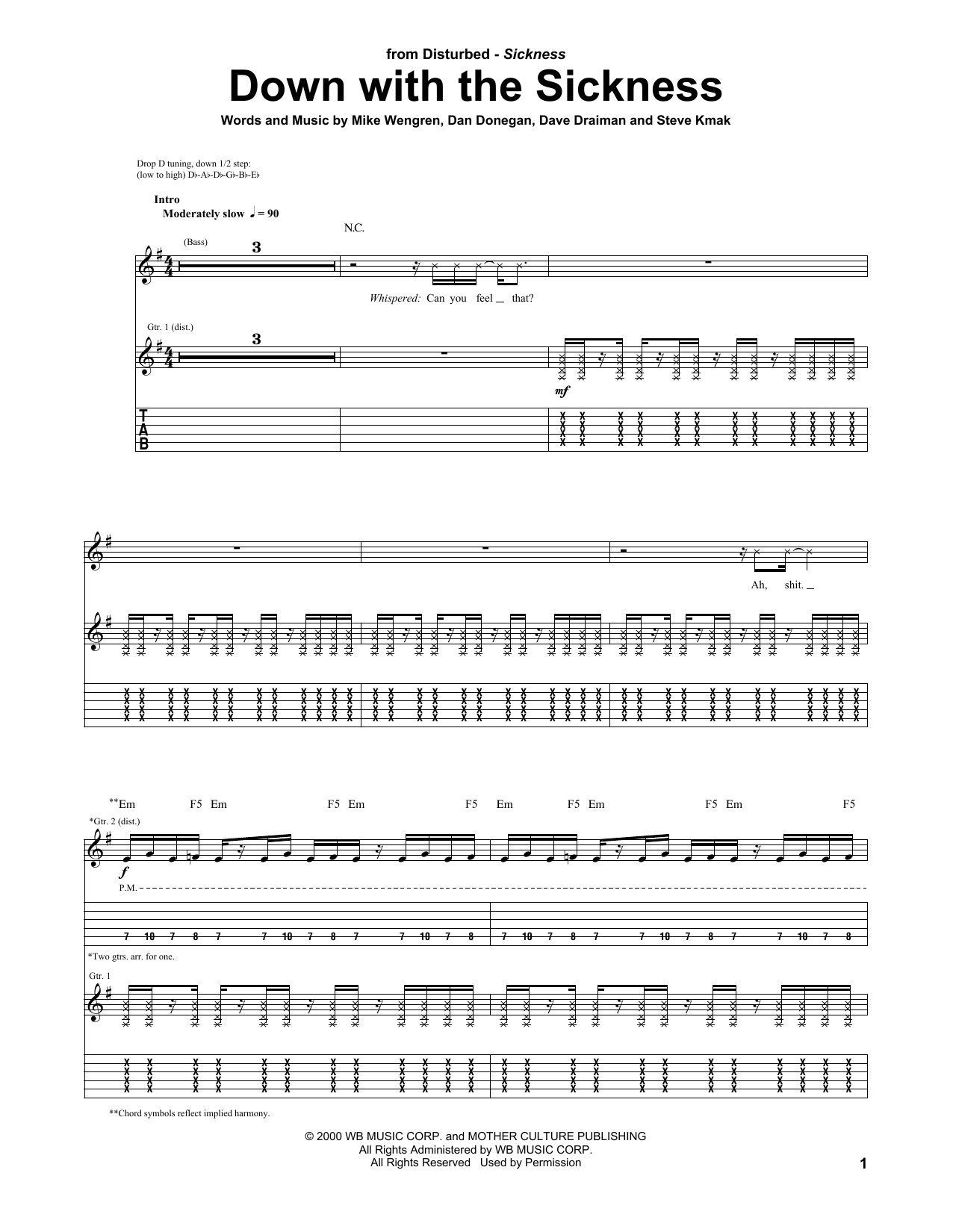 Produktgalerie: Seite 1 von 1 Down With The Sickness, Disturbed, Gitarre