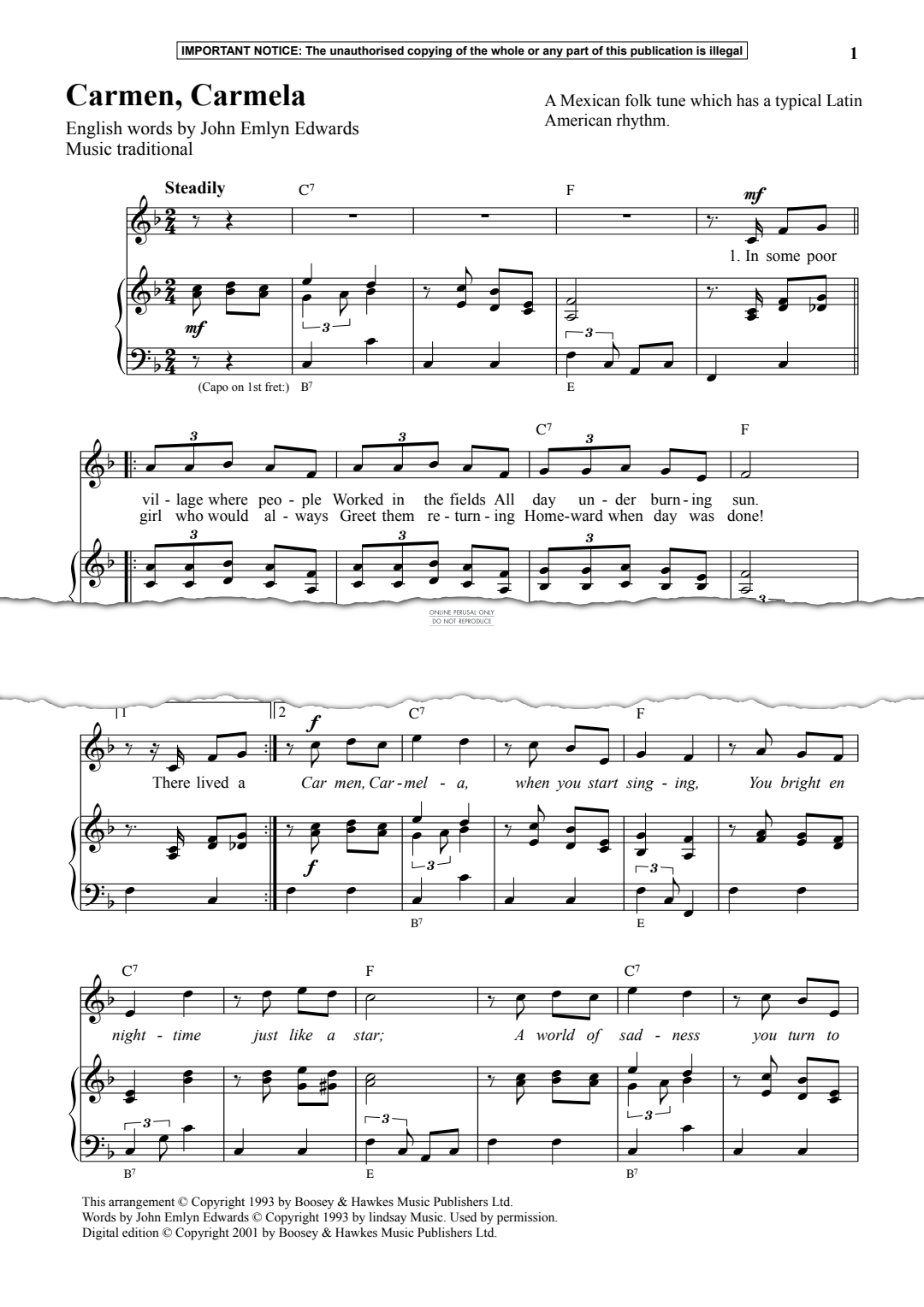 Produktgalerie: Seite 1 von 1 Carmen, Carmela, Traditional, Gesang, Klavier