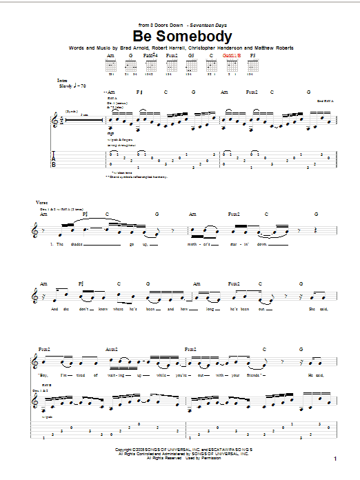 Produktgalerie: Seite 1 von 1 Be Somebody, 3 Doors Down, Gitarre