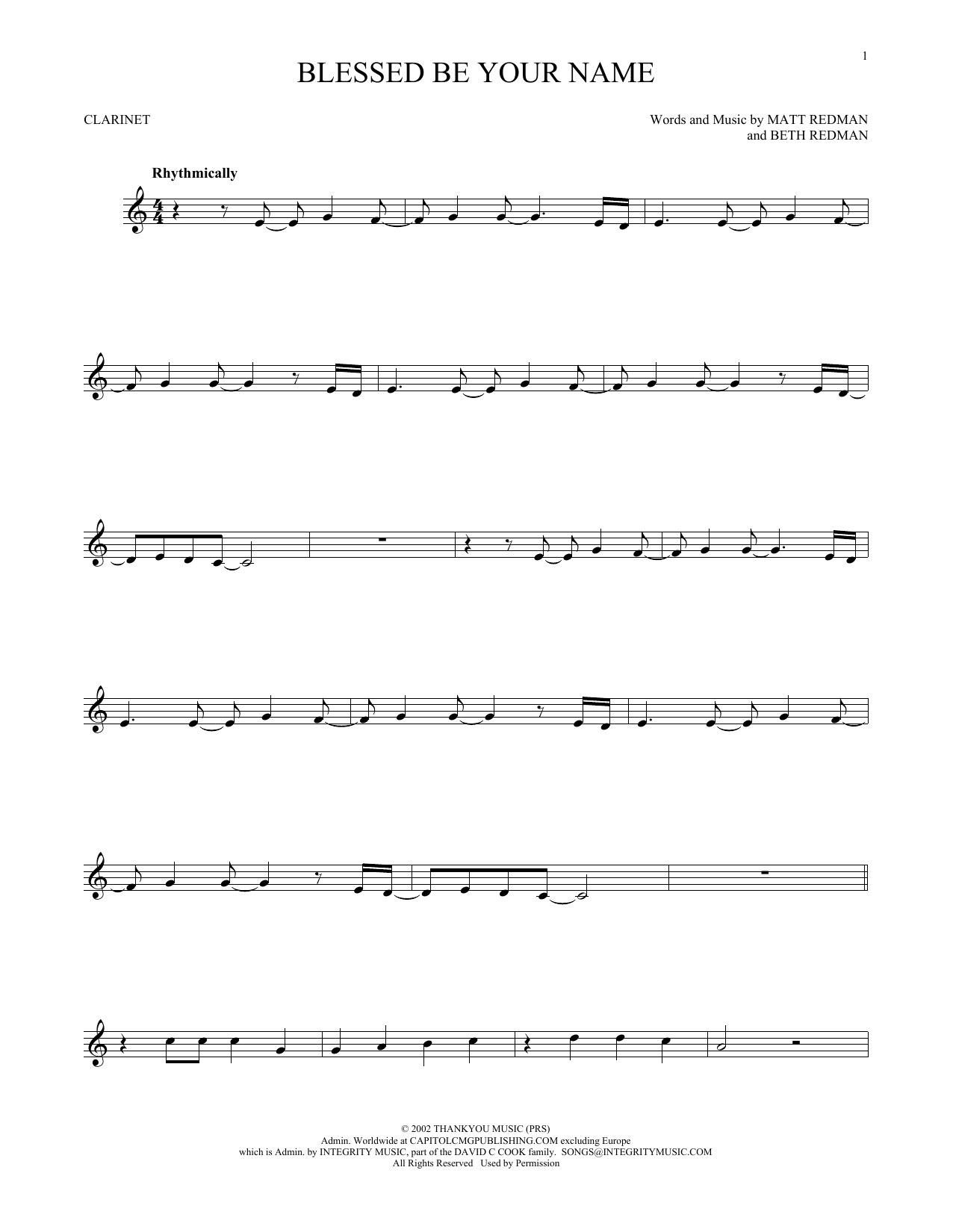 Product gallery: Page 1 of 1 Blessed Be Your Name, Matt Redman