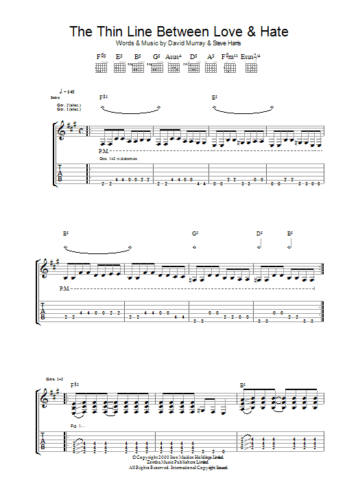 Produktgalerie: Seite 1 von 1 The Thin Line Between Love And Hate, Iron Maiden, Gitarre