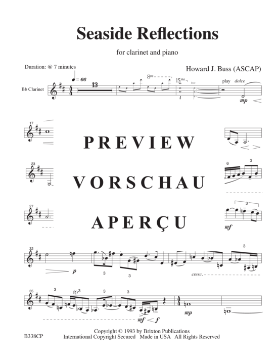 Product gallery: Page 11 of 13 Seaside Reflections , , (clarinet and piano)
