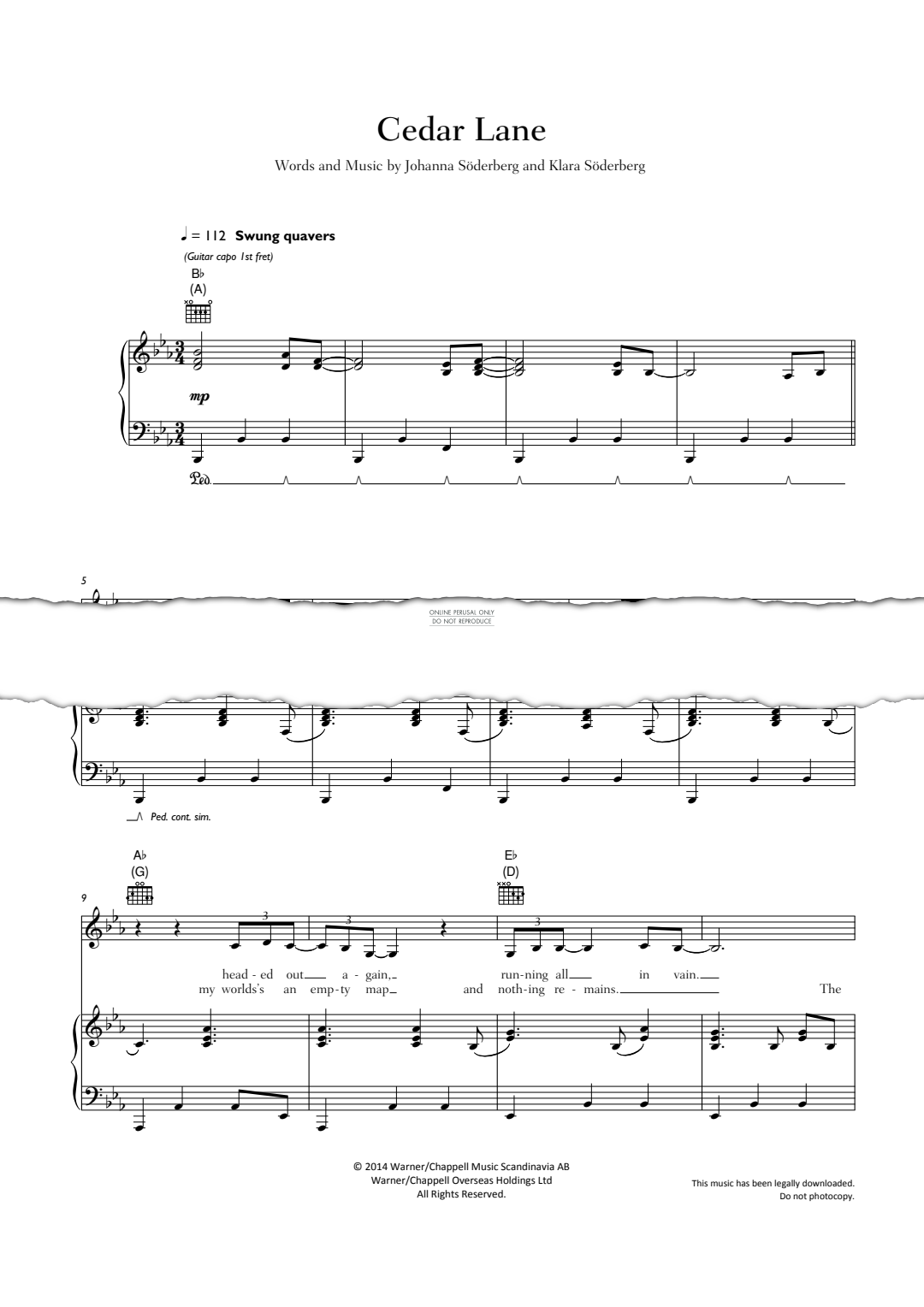 Produktgalerie: Seite 1 von 1 Cedar Lane, First Aid Kit, Gesang, Gitarre, Klavier