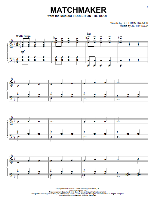 Produktbild zu: Matchmaker (from Fiddler On The Roof)