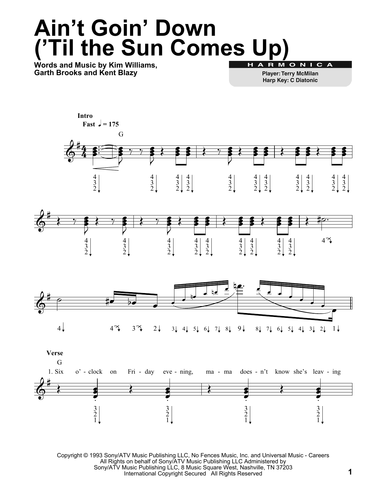 Product gallery: Page 1 of 1 Ain't Goin' Down ('Til The Sun Comes Up), Garth Brooks