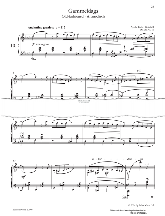 Produktgalerie: Seite 1 von 1 Gammeldags (Old-fashioned) Op.39, No.10, Agathe Backer Grøndahl, Klavier