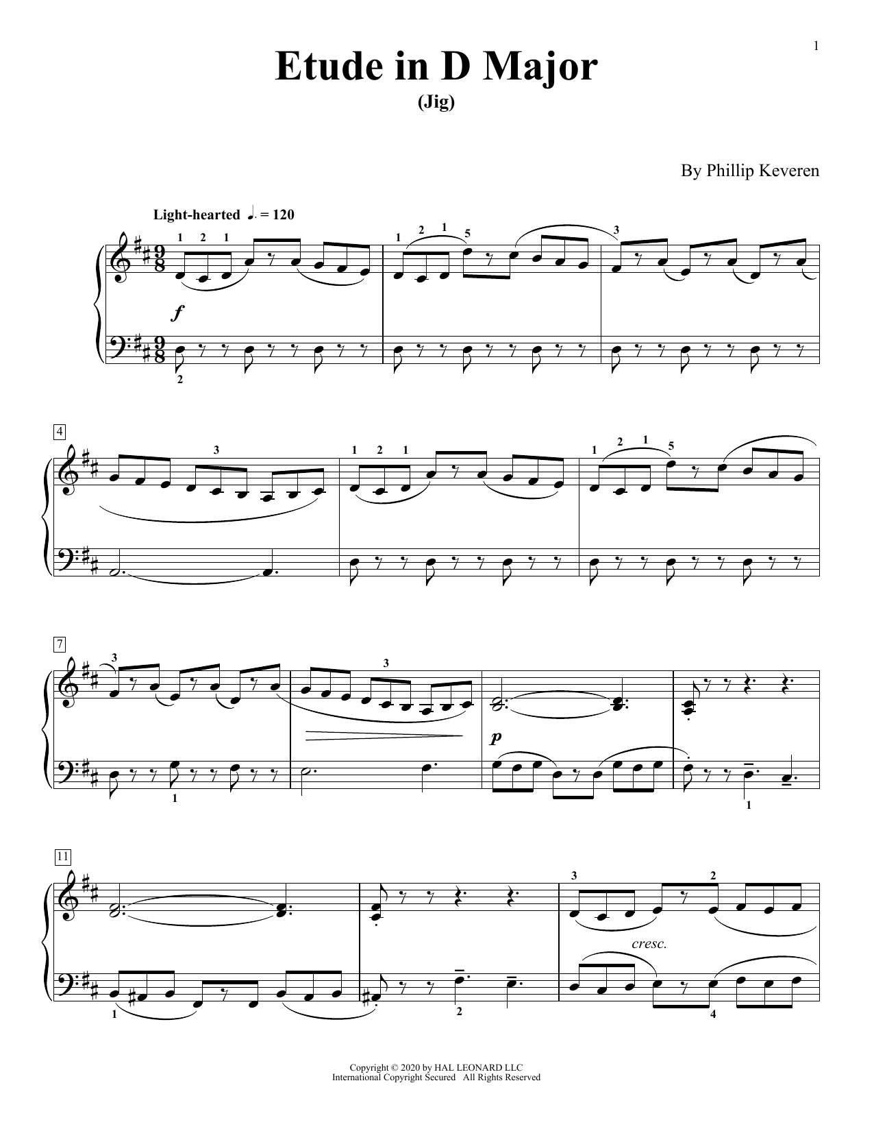 Product gallery: Page 1 of 1 Etude In D Major (Jig), Phillip Keveren