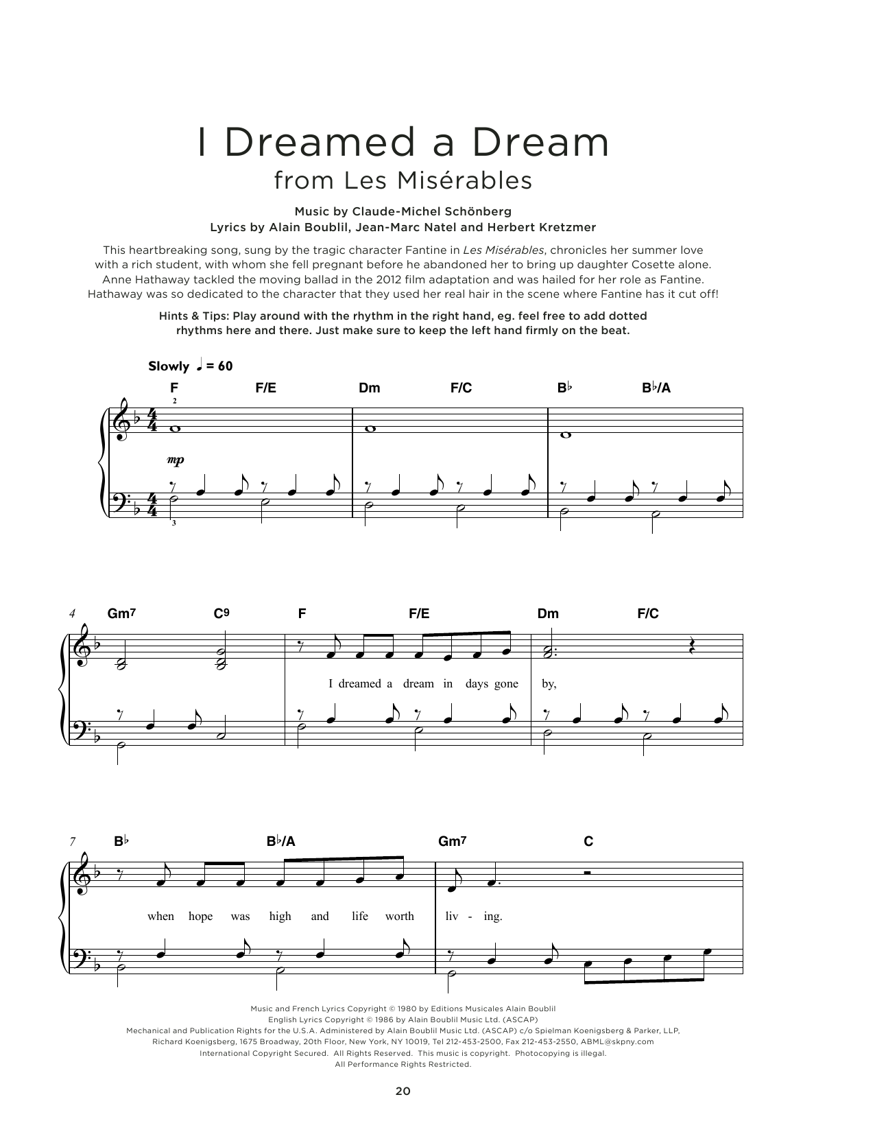Produktbild zu: I Dreamed A Dream (from Les Miserables)
