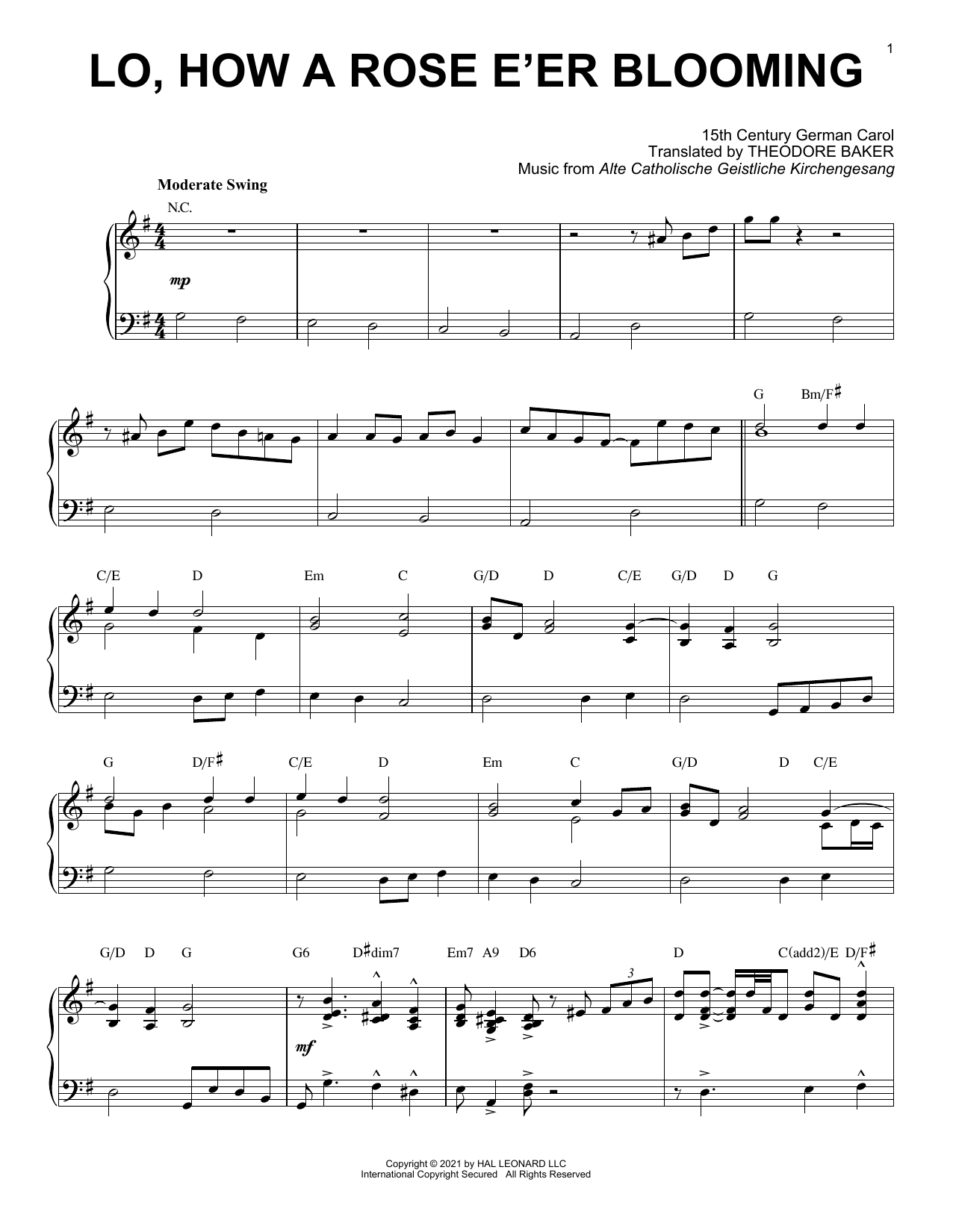 Product picture to: Lo, How A Rose E'er Blooming [Jazz version] (arr. Brent Edstrom)
