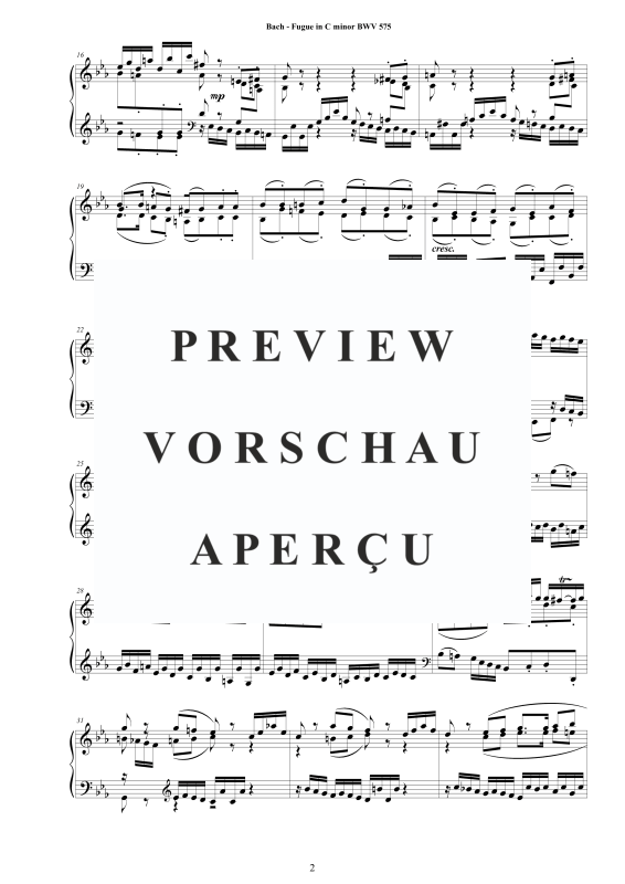 Product gallery: Page 3 of 6 Fuge in C-Moll BWV 575, , Solo Piano