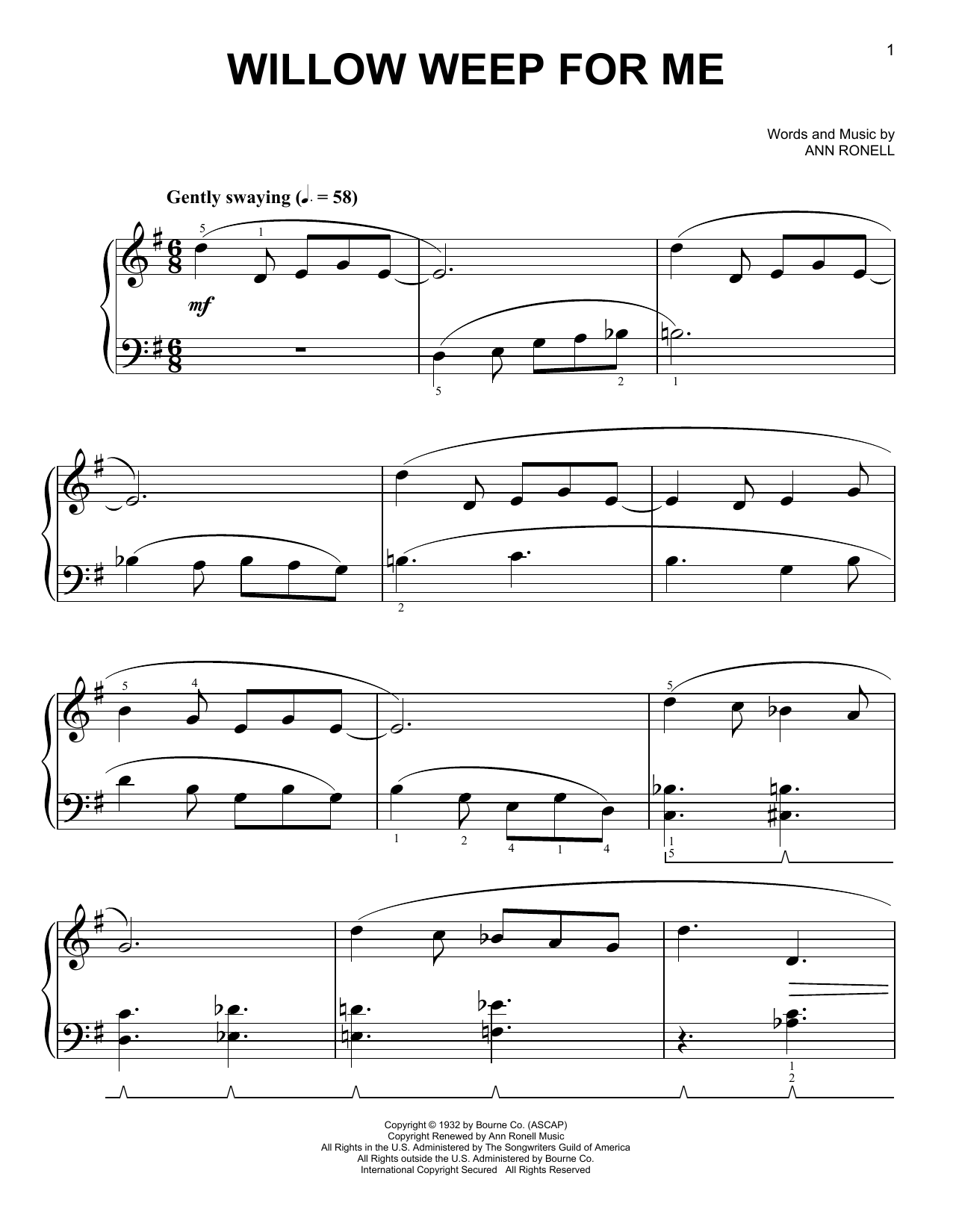Produktbild zu: Willow Weep For Me [Classical version] (arr. Phillip Keveren)