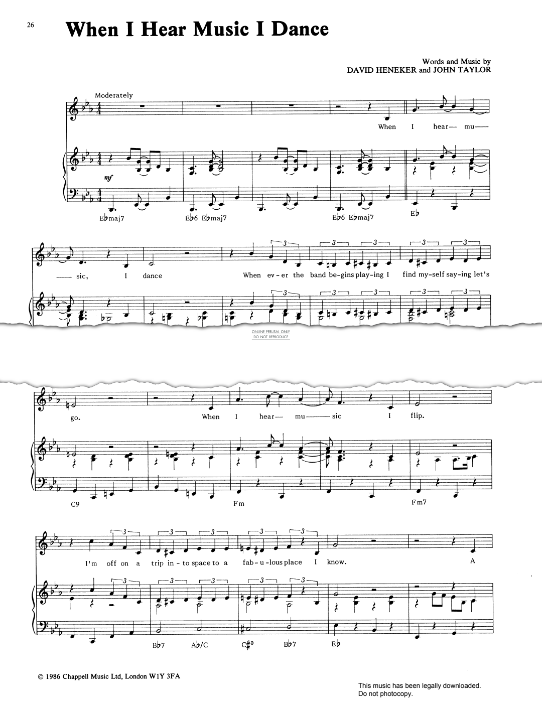 Product picture to: When I Hear Music I Dance (from 'Charlie Girl')