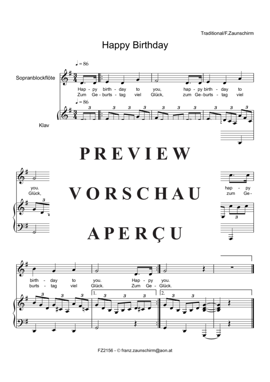 Product picture to: Happy Birthday Traditional