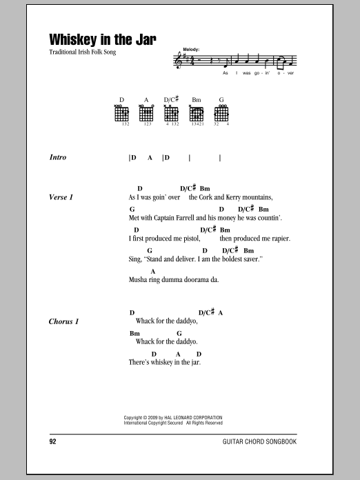 Produktgalerie: Seite 1 von 1 Whiskey In The Jar, Irish Folksong, Gitarre