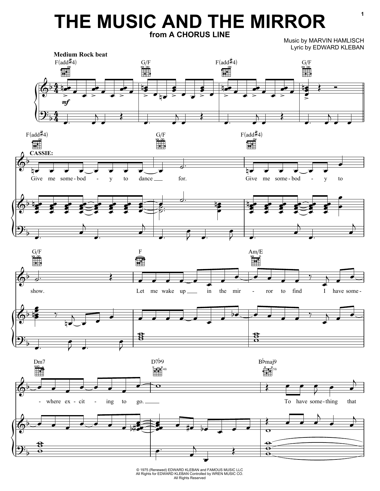 Produktbild zu: The Music And The Mirror (from A Chorus Line)